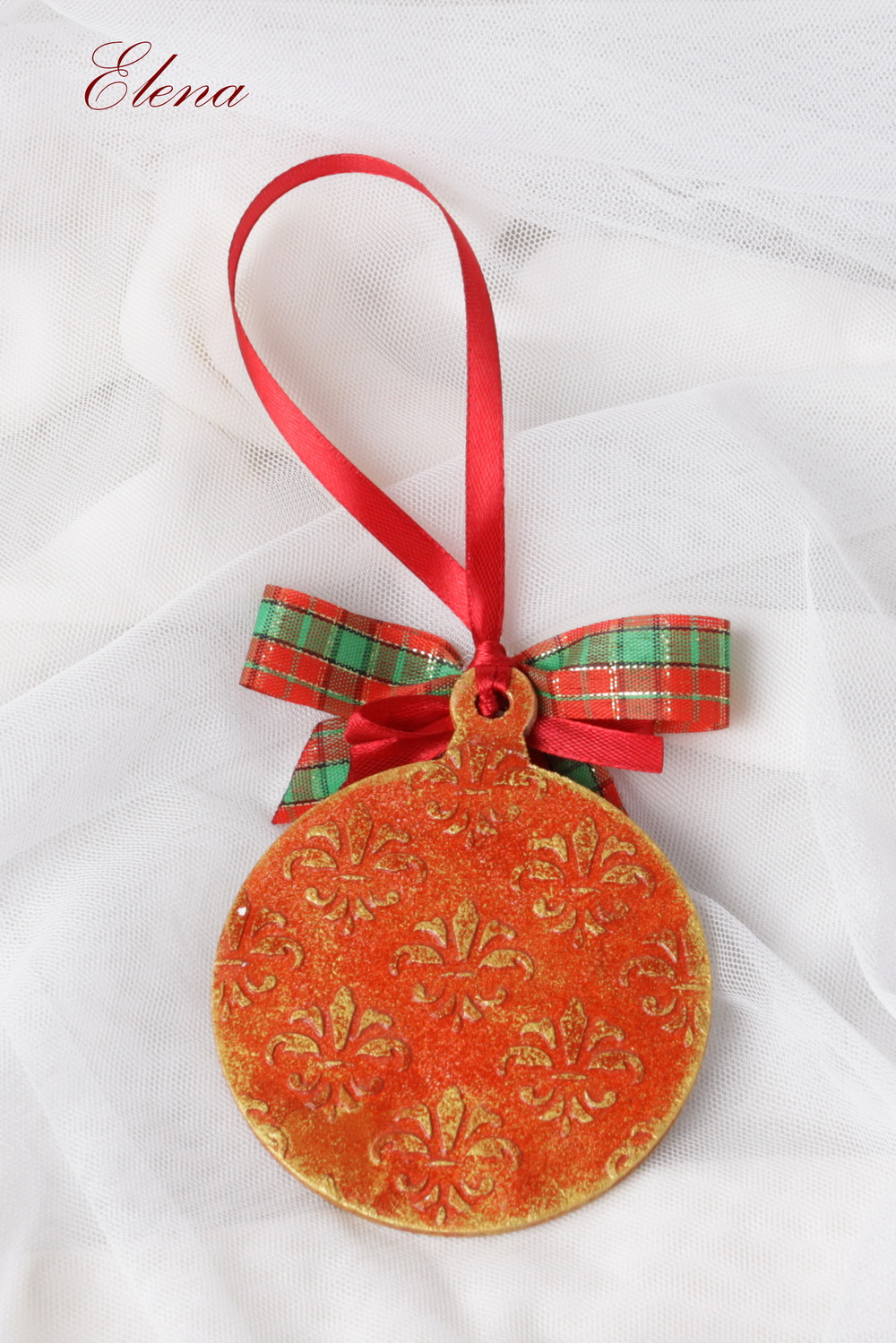 Новогодняя подвеска Котик