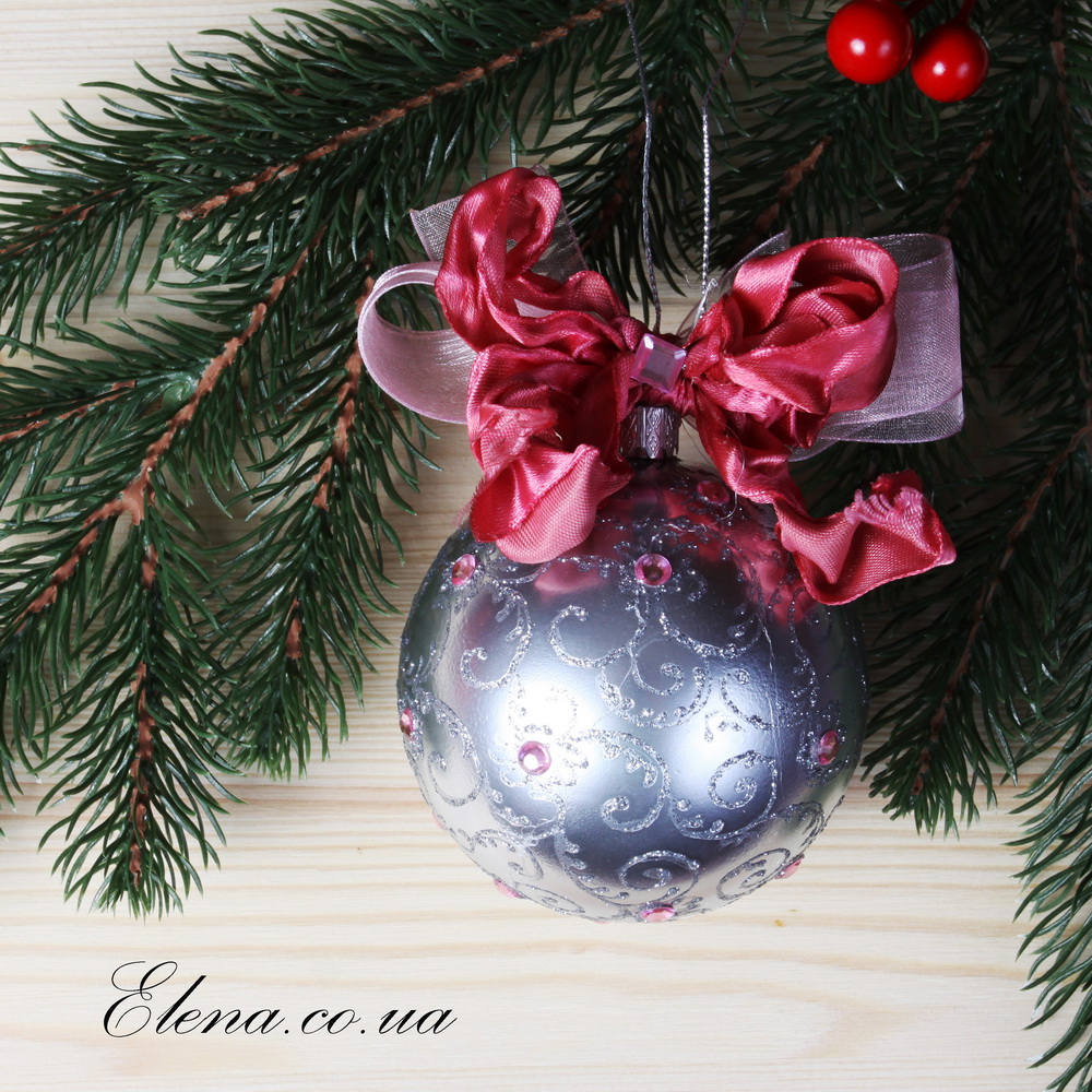 Шар новогодний Серебро