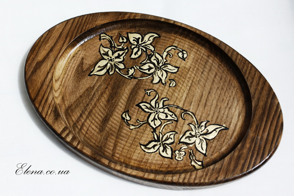 Поднос Золотые цветы