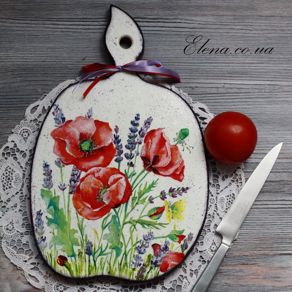 Дошка Маки з лавандою